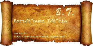 Bartánusz Tácia névjegykártya